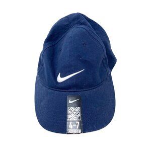 Nike Kids Navy Blue Cap Embroidered Swoosh Logo Size 4-7 New -few light marks